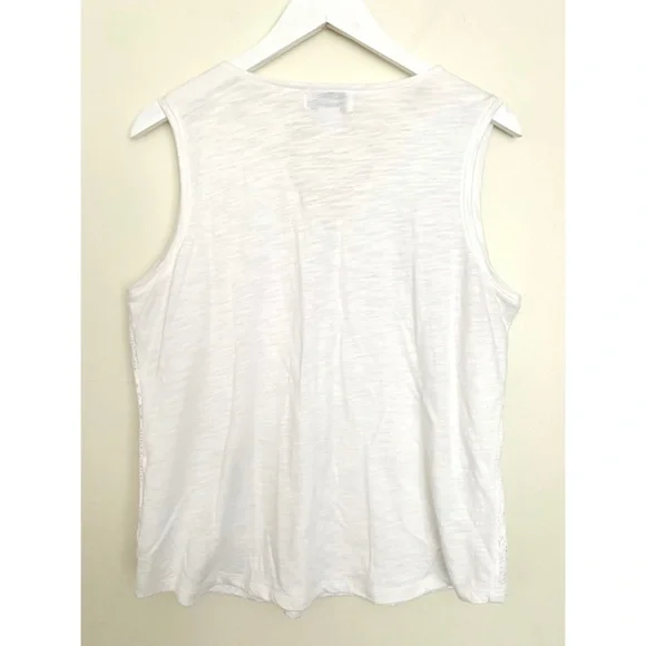 Liz Claiborne Petite White Sleeveless Lace Blouse PL - Picture 2 of 5